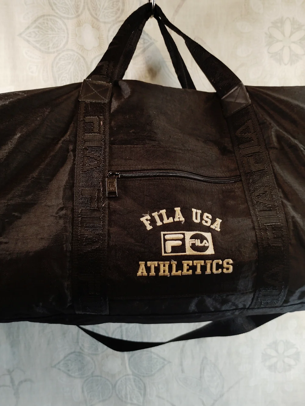 Fila Black Duffel Bag with White Logo